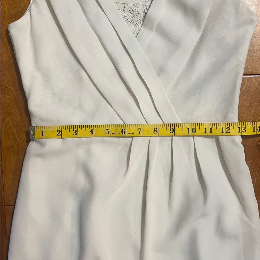 Aniina Cream Lace V-Neck Mini Dress Size Small Wedding Bridal Shower Cocktail - Picture 5 of 14